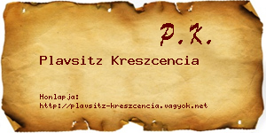 Plavsitz Kreszcencia névjegykártya